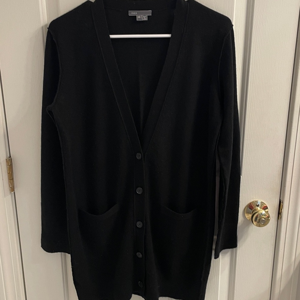 Vince Black Women's Cashmere Cardigan Sweater
